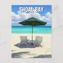 Liegestühle im Shoal Bay Anguilla Reisen Postkarte