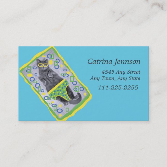 Liegestühle in Trunks Visitenkarte (Vorderseite)