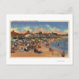 Liegestühle und Badeschuhe auf der Strandpromenade Postkarte