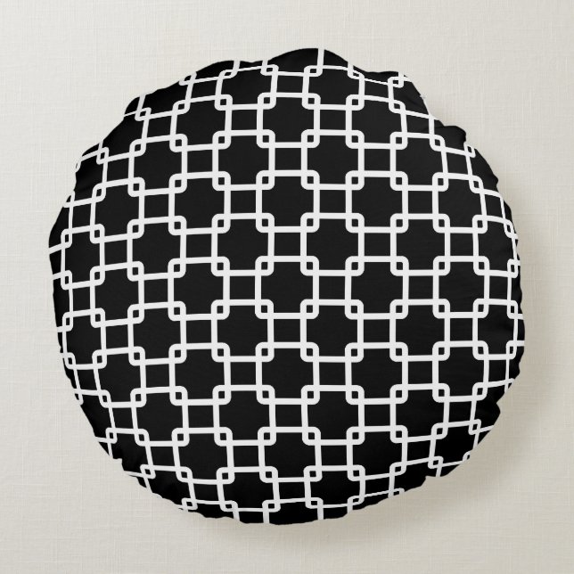 Lien Carré noir Coussins ronds (Dos)