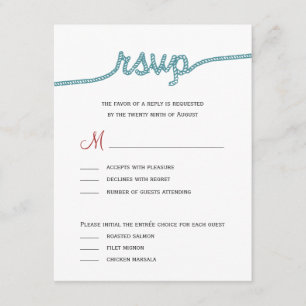 Lier les cartes RSVP de mariage de noeud