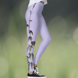 Lierre vert sur leggings personnalisés violet lila