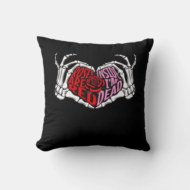 Lies drinnen, ich bin tot - Sarcastic Valentine's  Kissen (Vorderseite)