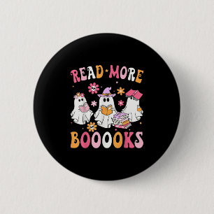 Lies mehr Bücher Geister lesen Buch Lustiger Lehre Button