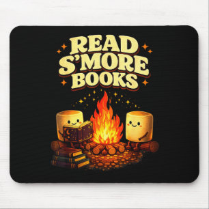 Lies mehr Bücher Lagerfeuer Lesen lustiges Buch Mousepad