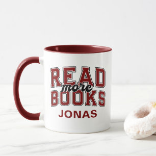 Lies mehr Bücher Maroon Varsity Leser Bücherwurm Tasse
