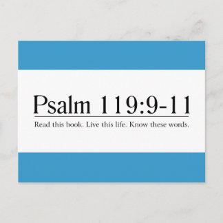 Lies the Bible Psalm 119:9-11 Postkarte