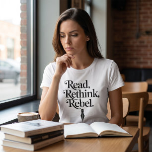Lies Überdenke Rebellische Typografie Drucke T-Shirt