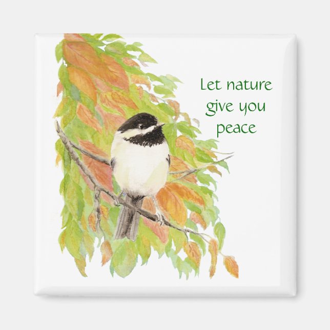 Ließt Natur Frieden, Herbst Chickadee Magnet (Vorne)