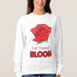 Ließt Rote Rose Blume Kunst Sweatshirt