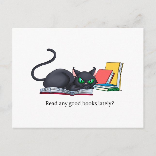 Liest in letzter Zeit irgendwelche guten Bücher? Postkarte (Vorderseite)