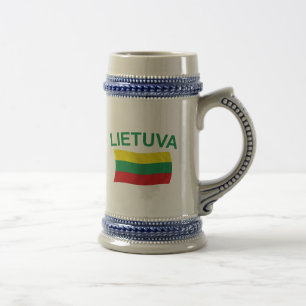 Lietuva (Litauen) grüne Liter Bierglas