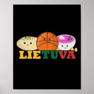 Lietuva Litauen Sketll Kalte rosa Suppe Litauisch Poster
