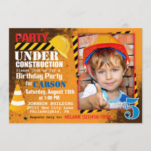 Lieu de construction Invitation de fête d'annivers