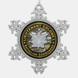 Lieutenant Colonel Battalion Commander Schneeflocken Zinn-Ornament