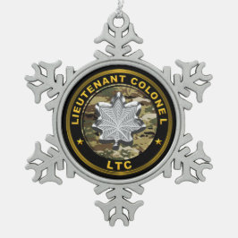 Lieutenant Colonel LTC Schneeflocken Zinn-Ornament