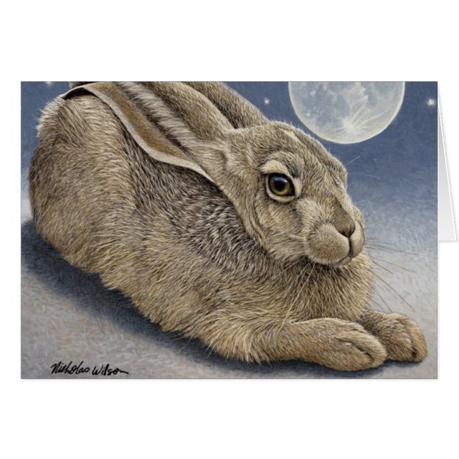 Lièvre et lune "LAPIN de LUNE " (Devant horizontal)