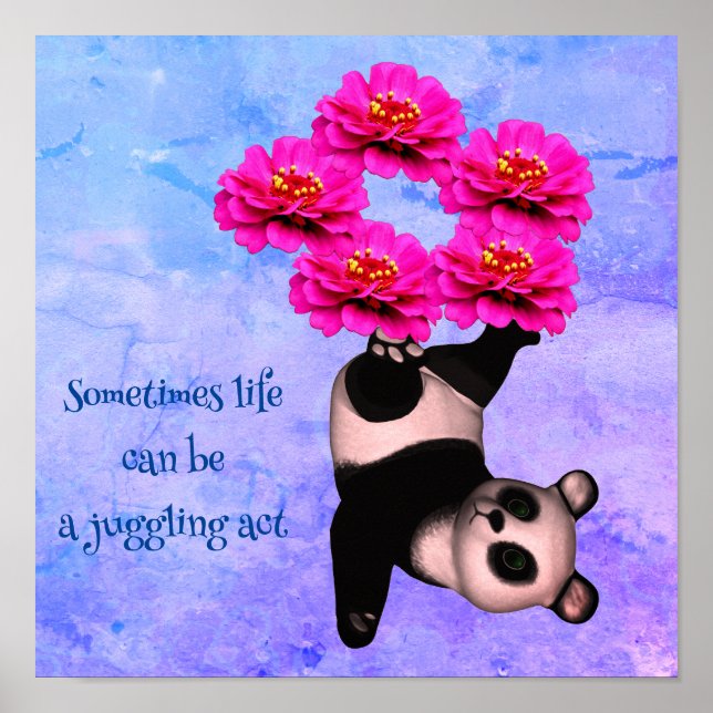 Life A Juggling Act Panda Niedlich Inspiration Poster (Vorne)