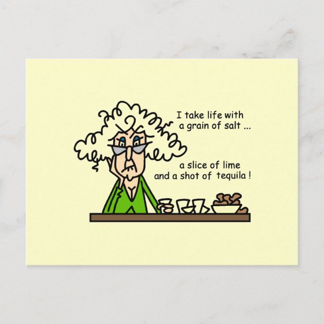 Life and Tequila Humor Postkarte (Vorderseite)
