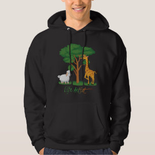 Life Artist: Funny Sheep Meme, w/ Giraffe, Acacia Hoodie