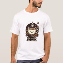 “Life Begins After Coffee” Vintage T-Shirt 