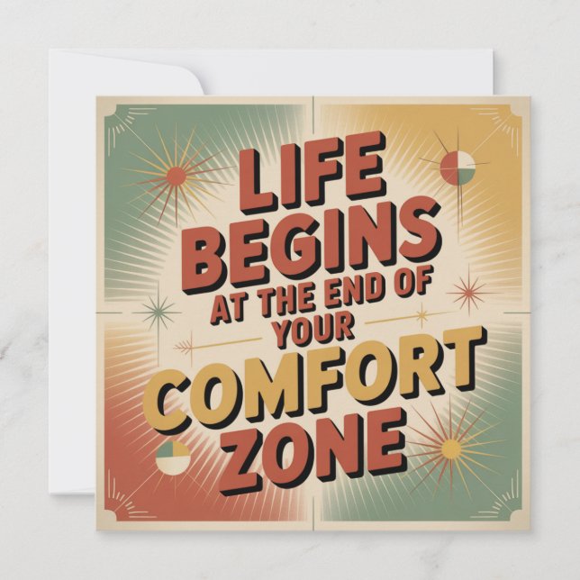 Life Begins At The End Of Your Comfort Zone Einladung (Vorderseite)