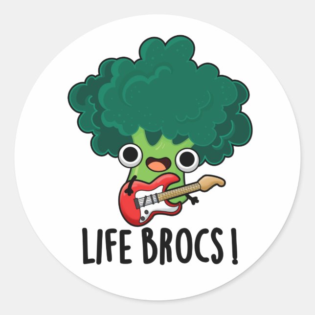 Life Brocs Funny Veggie Broccoli Pun Runder Aufkleber (Vorderseite)