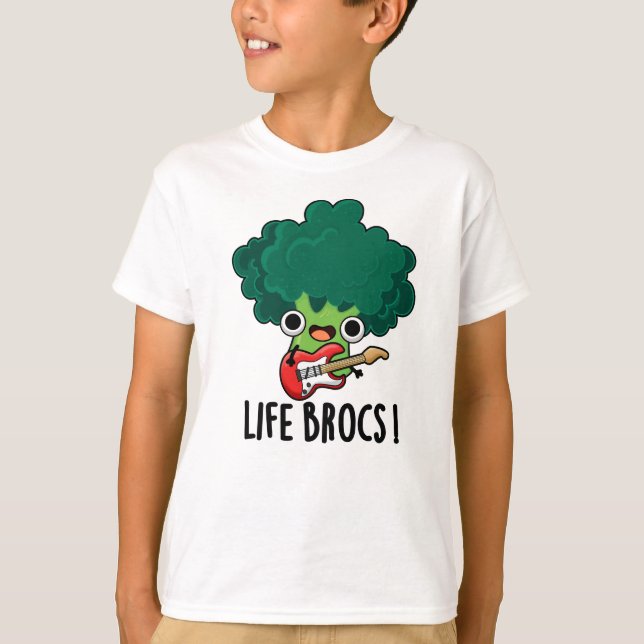 Life Brocs Funny Veggie Broccoli Pun T-Shirt (Vorderseite)