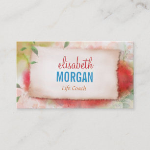Life Coach - Artistry Watercolor Floral Visitenkarte
