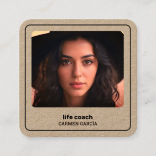 Life Coach Custom QR & Foto Quadratische Visitenkarte