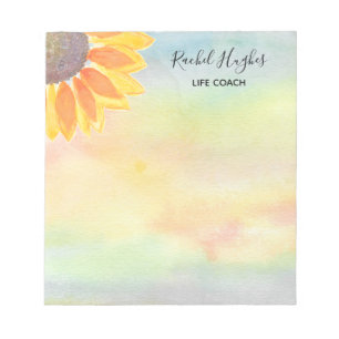 Life Coach farbenfrohe Sonnenblumen Notepad Notizblock