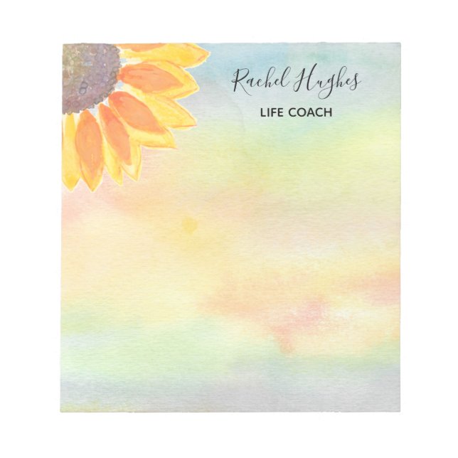 Life Coach farbenfrohe Sonnenblumen Notepad Notizblock (Vorderseite)
