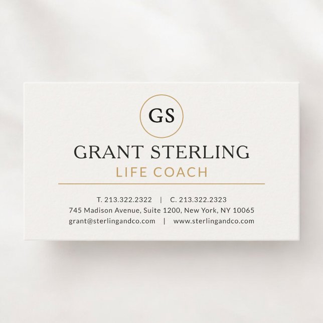 Life Coach Professional White Gold Visitenkarte (Von Creator hochgeladen)