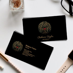 Life Coach Willow Tree of Life Herz Hände Visitenkarte