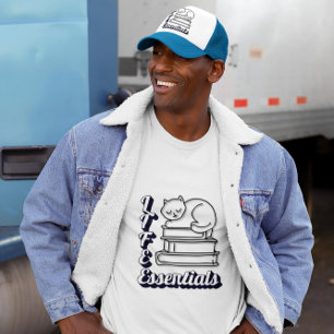 LIFE Essentials Word Art   Bücher und Katzen Liebh T-Shirt