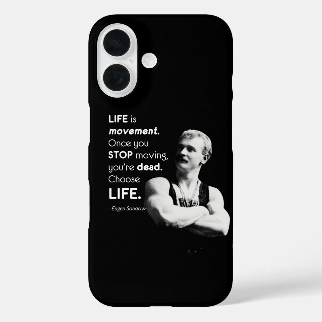 Life - Eugen Sandow Bodybuilding Motivierend iPhone 16 Hülle (Rückseite)