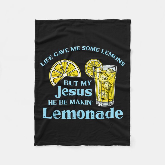 Life Gave Lemon Jesus Made Lemonade Christian Men  Fleecedecke (Vorderseite)