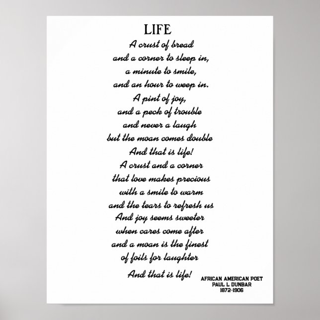 LIFE-Gedicht Poster (Vorne)