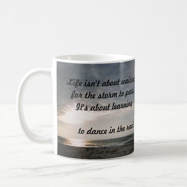 "LIFE GEHT NICHT UM GEWARTET TASSE" KAFFEETASSE (Links)