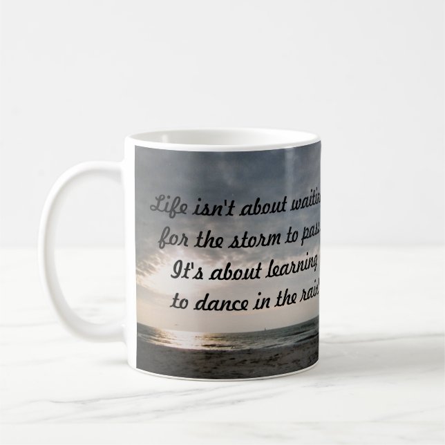 "LIFE GEHT NICHT UM GEWARTET TASSE" KAFFEETASSE (Links)