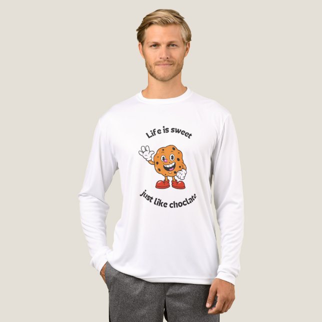 Life Happens, Chocolate Helps  Tri-Blend Shirt (Vorderseite komplett)