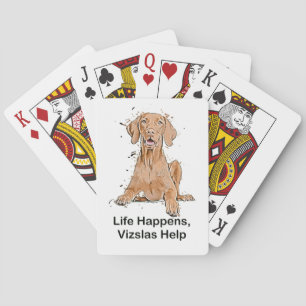 Life Happens Vizslas Hilfe Cartoon Spielkarten