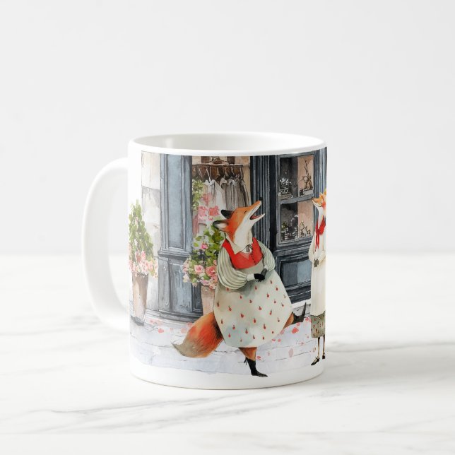 Life in Fox Town Serie - Lustige Witze Kaffeetasse (Vorderseite Links)