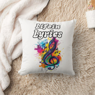 "Life in Lyrics" Farbnoten-Typografie-Design Kissen