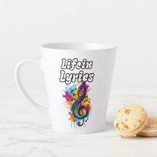 "Life in Lyrics" Farbnoten-Typografie-Design Milchtasse