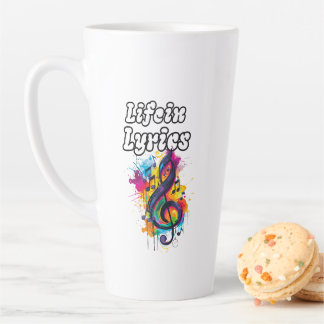 "Life in Lyrics" Farbnoten-Typografie-Design Milchtasse