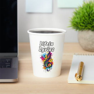 "Life in Lyrics" Farbnoten-Typografie-Design Pappbecher