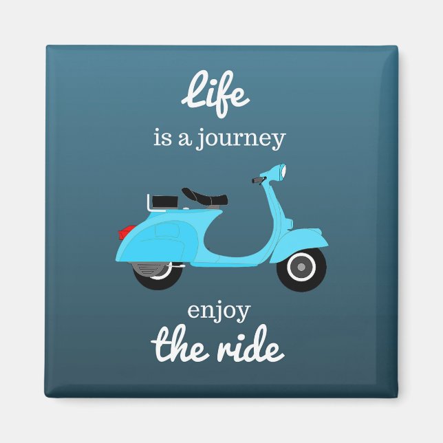 Life Inspiration Zitat Blue Ombre Magnet (Vorne)