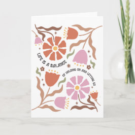 Life Is A Balance Of Holding Boho Wildflower Quote Karte