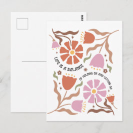 Life Is A Balance Of Holding Boho Wildflower Quote Postkarte